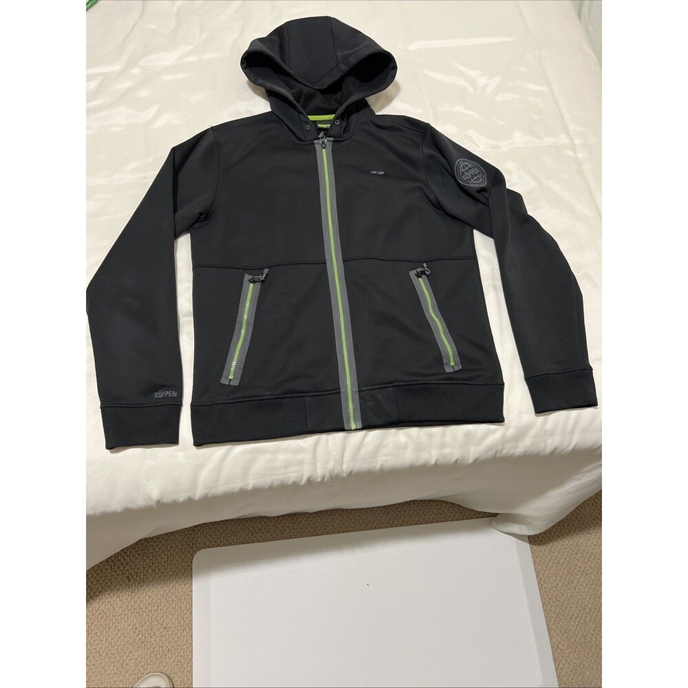 Koppen Fleece Jacket Hoodie Mens M Black Full Zip Pockets Gorpcore Techwear VTG